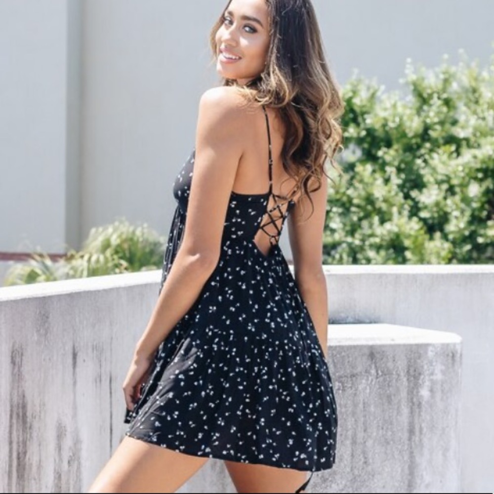 black floral dress
